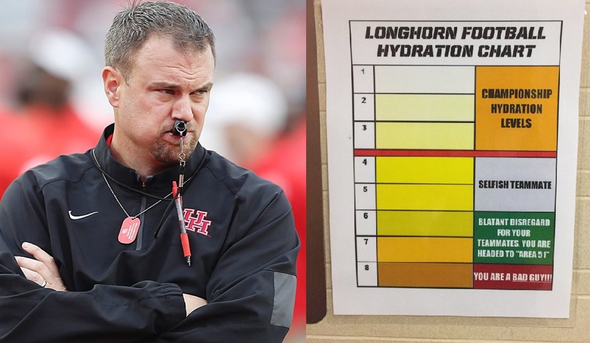 Texas Football coach Tom Herman Pee Shames