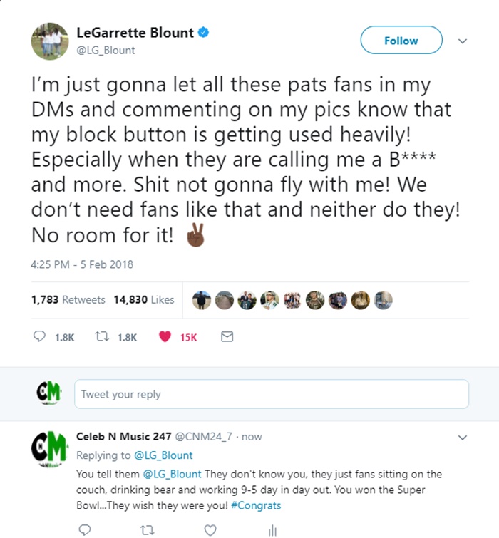 LeGarrette Blount Doesn't Need Fans Who Call Him a B*TCH