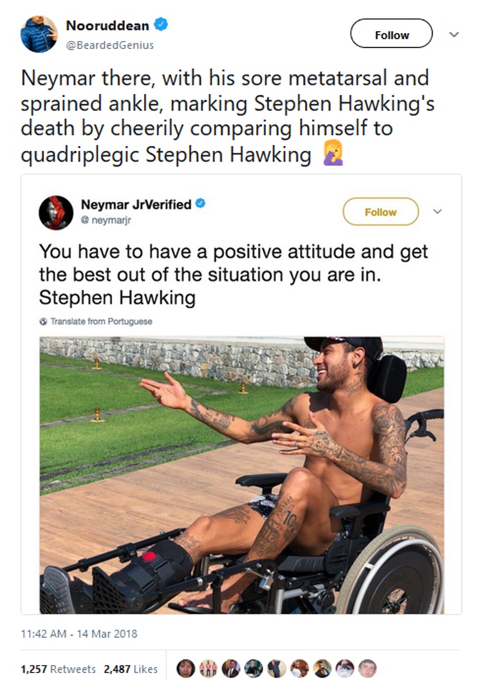 Neymar Just Crossed The Line with Tasteless Tweet