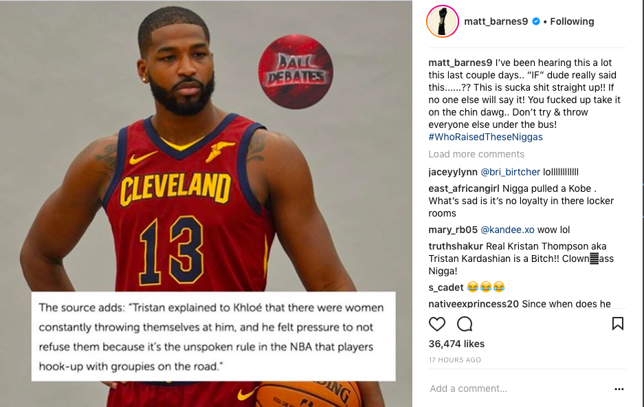 Matt Barnes RIPS Tristan Thompson BLAMING NBA Culture