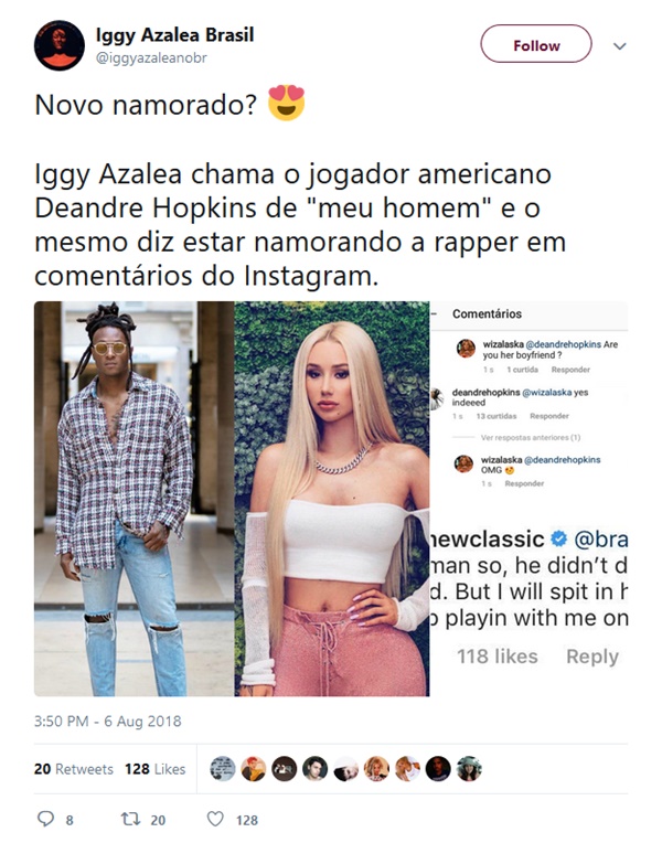 Iggy Azalea Dating NFL Superstar DeAndre Hopkins; He Confirms