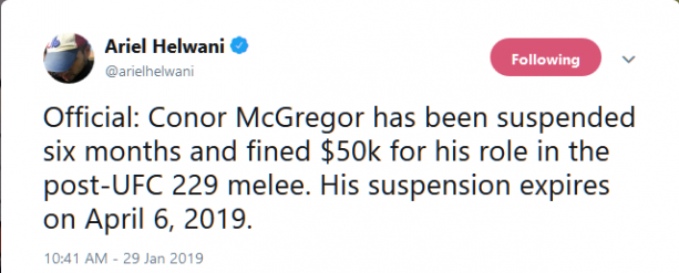 NSAC Suspends + Fine's Khabib Nurmagomedov + Conor McGregor 