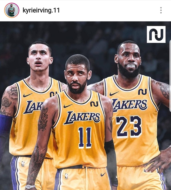 kyrie irving in lakers jersey