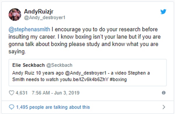 Andy Ruiz Jr. CLAPS BACK at ESPN’s Stephen A. Smith for Body-Shaming