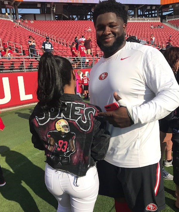 49ers D.J. Jones Proposes To GF On 'MNF' Sideline