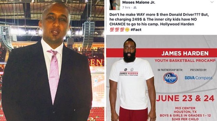 Moses Malone's Son Attacked By James Harden's Crew