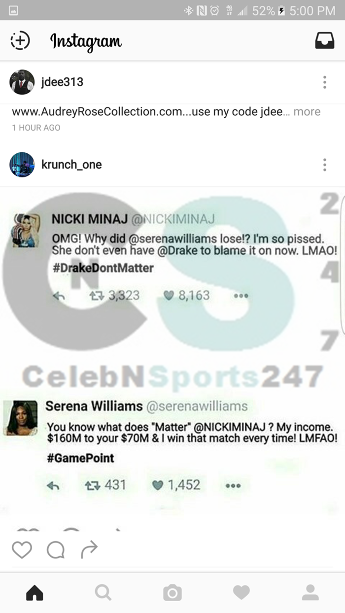 Serena Williams SHUTS DOWN Nicki Minaj 