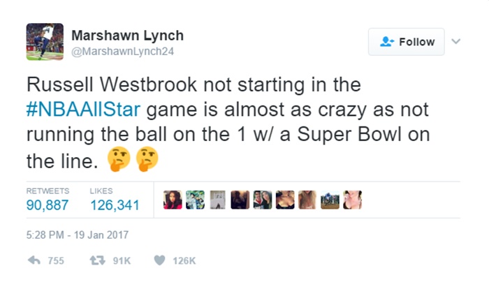 Marshawn Lynch Weighs In On Russell Westbrook 