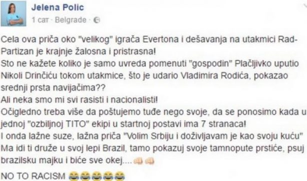 Jelena Polic Racist Rant