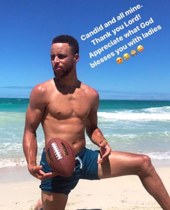 Steph Curry Shirtless Fun in the Sun; Haters Weigh in