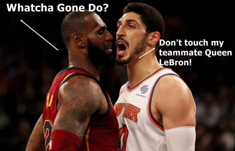Enes Kanter LeBron James Face Off...Fight, Fight, Fight!