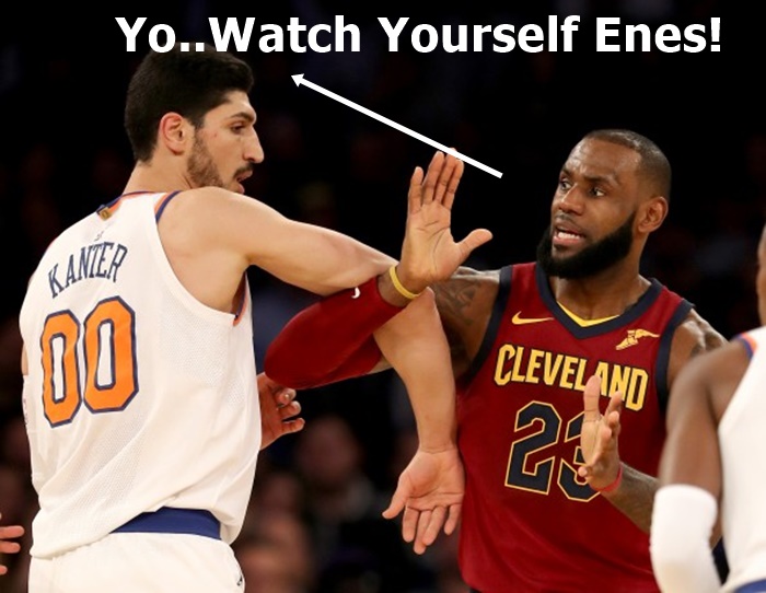 Enes Kanter LeBron James Face Off...Fight, Fight, Fight!