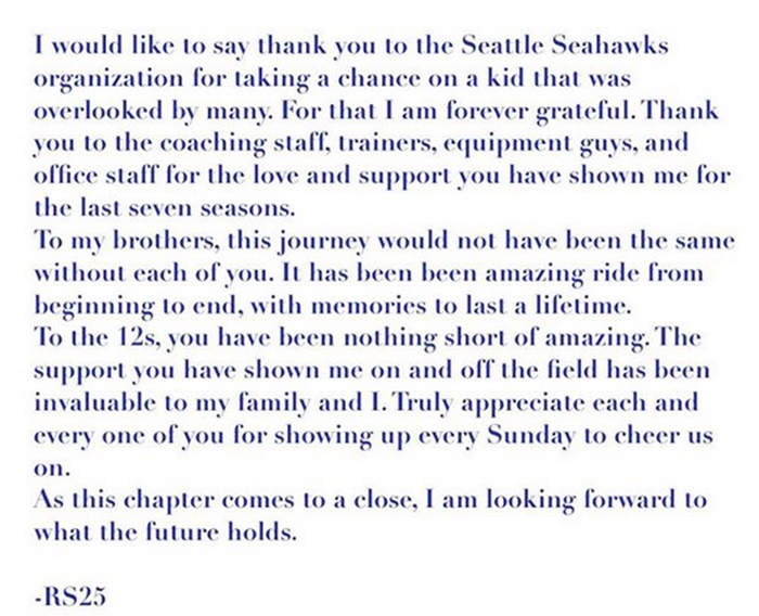 Richard Sherman Thanks Seahawks for Opportunity