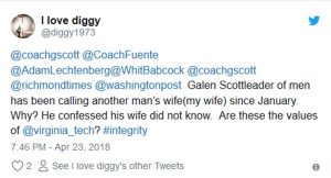 Virginia Tech Assistant Football Coach, Galen Scott Caught Cheating