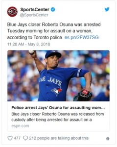 Blue Jays Roberto Osuna Arrested For Assault