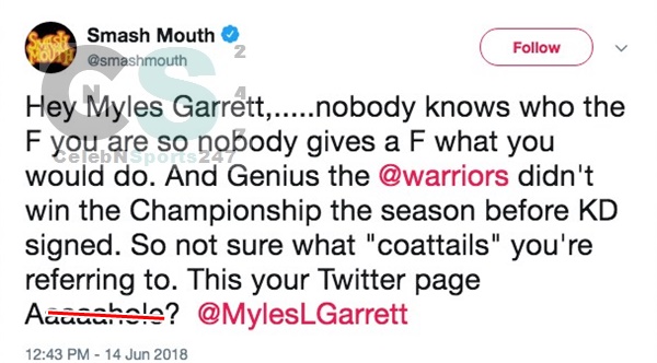 Myles Garrett Read For Filth by Smash Mouth