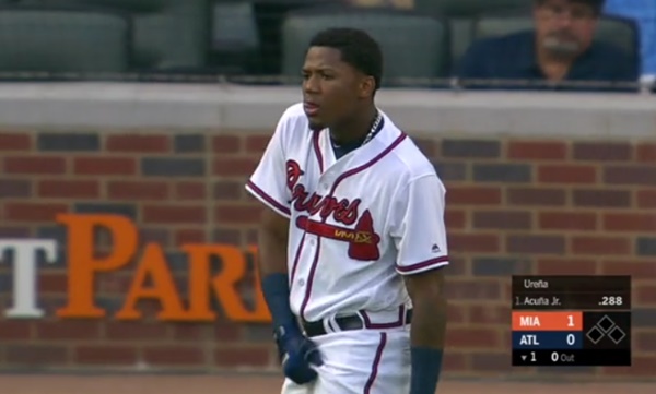 Braves Ready To Brawl After Ronald Acuna Hit by Marlins Pitcher