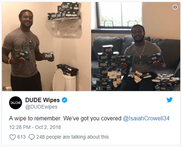 Jets RB Isaiah Crowell Lands Dude Wipes Endorsement Deal