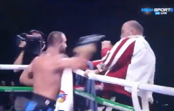 Boxer Levan Shonia Throws Temper Tantrum + Attacks His Trainer
