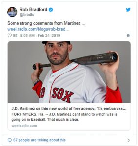 Red Sox Slugger J.D. Martinez MLB Free Agency "Embarrassing"