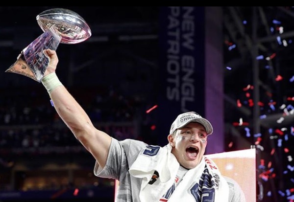 Gronk Leaves His Mark on The Patriots 6th Lombardi Trophy