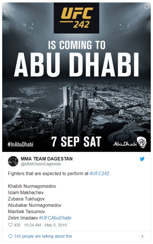 Conor McGregor Deletes Khabib Training Tweet 