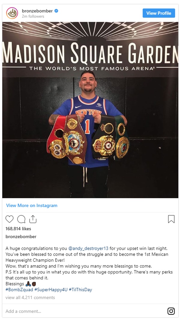 Deontay Wilder + Tyson Fury Weigh In on Anthony Joshua Loss