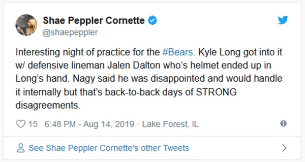 Bears OG Kyle Long Apologizes to Rookie Jalen Dalton