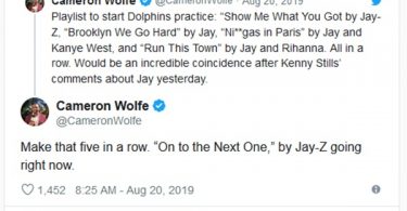 Dolphins HC Brian Flores TROLLS Kenny Stills with Jay-Z Songs