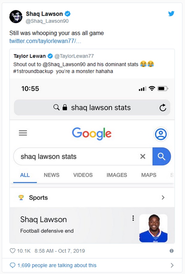 Taylor Lewan + Shaq Lawson Openly Beefing On Twitter