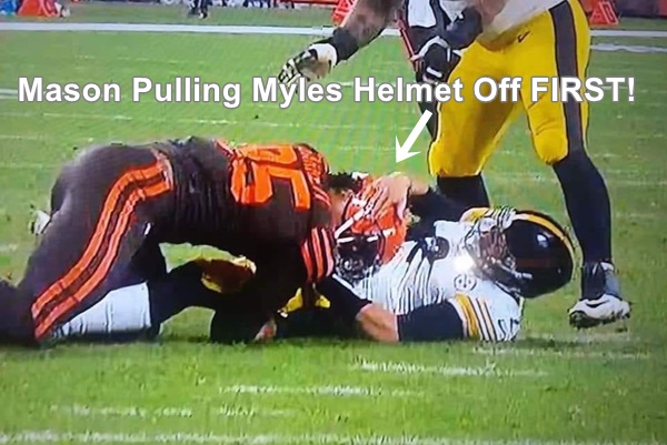 Mason Rudolph Tried To Pull Off Myles Garrett's Helmet First