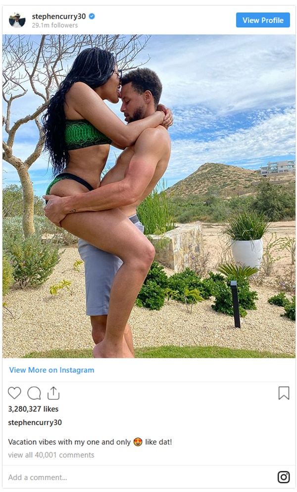 Steph Curry Can't Hide The Bulge For Ayesha Straddling Him