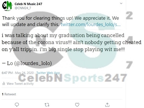 Lourdes CONFIRMS DeAndre Baker Cheating Rumors FALSE