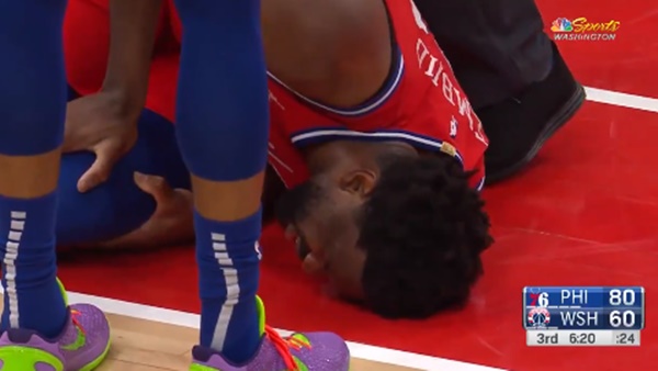 Joel Embiid Leaves Game After Scary Left Knee Injury
