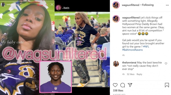 Ravens WR Hollywood Brown Had Both His Girlfriends At Game